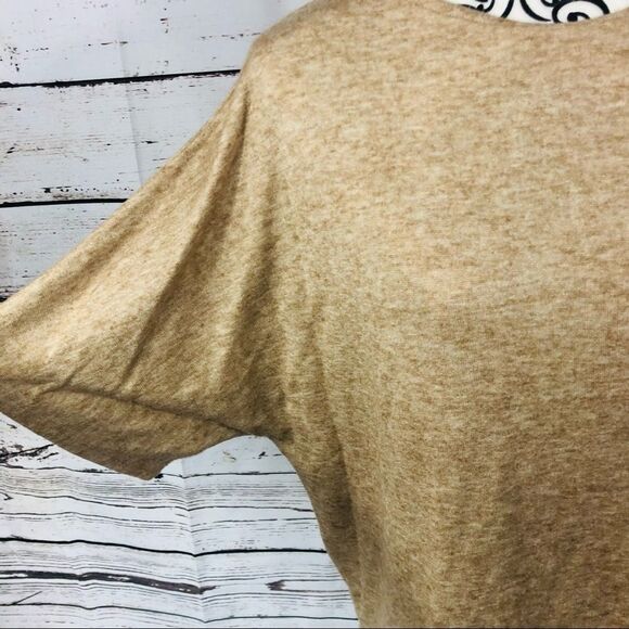 H by Halston Dolman Short Sleeve Lightweight Sweater Shirt Top Beige Tan S - Picture 4 of 8
